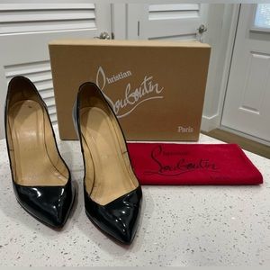 Christian Louboutin Corneille 100 Patent Black Pumps Size 36.5